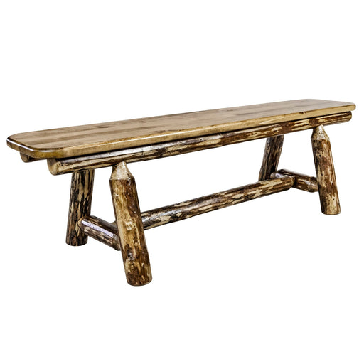 Montana Woodworks Glacier Country Plank Style Bench 5 Foot Stained & Lacquered Dining, Kitchen, Bedroom MWGCPSB5 661890412627