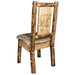 Montana Woodworks Glacier Country Side Chair - Buckskin Upholstery w/ Laser Engraved Design Stained & Lacquered / Bear Dining, Kitchen, Home Office MWGCKSCNBUCKLZBEAR 661890426334