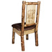 Montana Woodworks Glacier Country Side Chair - Saddle Upholstery w/ Laser Engraved Design Stained & Lacquered / Bear Dining, Kitchen, Home Office MWGCKSCNSADDLZBEAR 661890426693