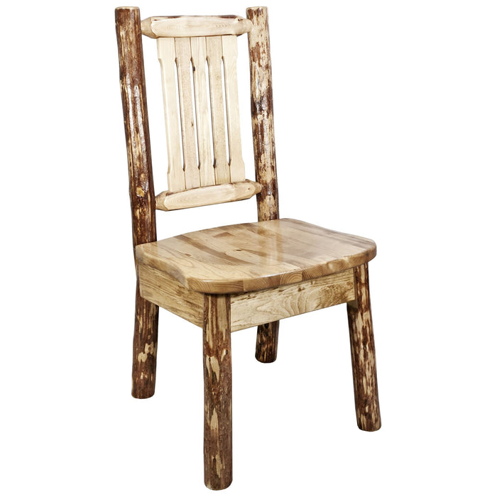 Montana Woodworks Glacier Country Side Chair w/ Ergonomic Wooden Seat Stained & Lacquered Dining, Kitchen, Home Office MWGCKSCN 661890415789