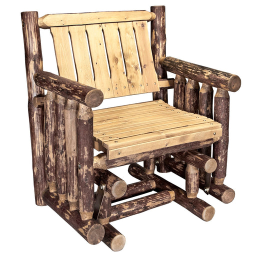 Montana Woodworks Glacier Country Single Seat Glider Exterior Stain Finish Exterior Stain Outdoor MWGCSSGNR 661890415048