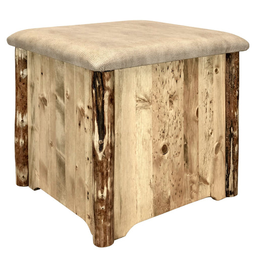 Montana Woodworks Glacier Country Upholstered Ottoman w/ Storage Buckskin Upholstery Stained & Lacquered Living, Bedroom, Kitchen/Dining MWGCOTTBUCK 661890469676