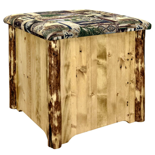Montana Woodworks Glacier Country Upholstered Ottoman w/ Storage Woodland Upholstery Stained & Lacquered Living, Bedroom, Kitchen/Dining MWGCOTTWOOD 661890469799