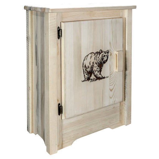 Montana Woodworks Homestead Accent Cabinet w/ Laser Engraved Design Left Hinged Ready to Finish / Bear Living Area, Entry, Study, Home Office MWHCACCCABLHLZBEAR 661890460956