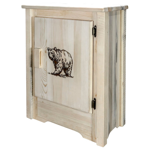 Montana Woodworks Homestead Accent Cabinet w/ Laser Engraved Design Right Hinged Ready to Finish / Bear Living Area, Entry, Study, Home Office MWHCACCCABRHLZBEAR 661890460543