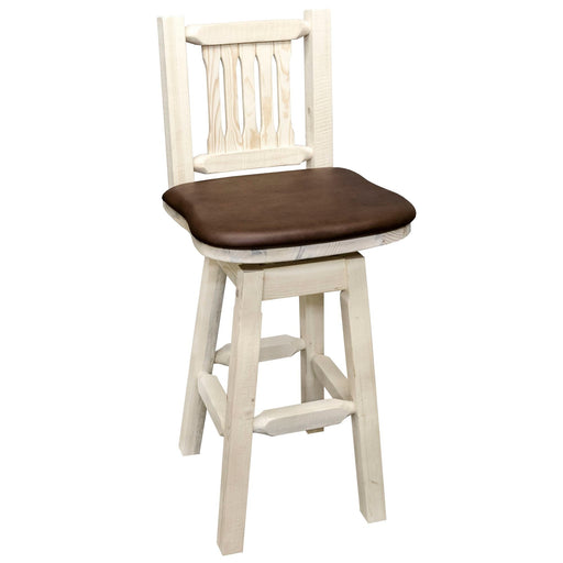 Montana Woodworks Homestead Barstool Back & Swivel w/ Upholstered Seat Saddle Pattern Ready to Finish Dining, Kitchen, Game Room, Bar MWHCBSWSNRSADD 661890422077