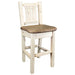 Montana Woodworks Homestead Barstool Back w/ Upholstered Seat Buckskin Pattern Ready to Finish Dining, Kitchen, Game Room, Bar MWHCBSWNRBUCK 661890421117