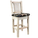 Montana Woodworks Homestead Barstool Back w/ Upholstered Seat Woodland Pattern Ready to Finish Dining, Kitchen, Game Room, Bar MWHCBSWNRWOOD 661890464251