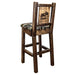 Montana Woodworks Homestead Barstool Back Woodland Upholstery w/ Laser Engraved Design Stain & Lacquer Finish Stained & Lacquered / Moose Dining, Kitchen, Game Room, Bar MWHCBSWNRSLWOODLZMOOSE 661890464572