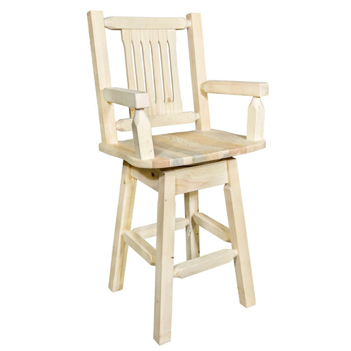 Montana Woodworks Homestead Captain's Barstool Back & Swivel Ready to Finish Dining, Kitchen, Game Room, Bar MWHCBSWSCAS 661890421773