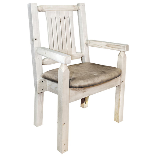 Montana Woodworks Homestead Captain's Chair w/ Upholstered Seat Buckskin Pattern Ready to Finish Dining, Kitchen, Home Office MWHCCASCNBUCK 661890421230