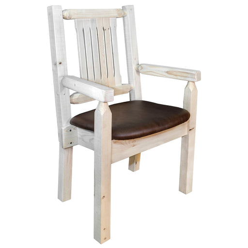 Montana Woodworks Homestead Captain's Chair w/ Upholstered Seat Saddle Pattern Ready to Finish Dining, Kitchen, Home Office MWHCCASCNSADD 661890421292