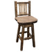 Montana Woodworks Homestead Counter Height Barstool Back & Swivel - Buckskin Upholstery Stained & Lacquered Dining, Kitchen, Game Room, Bar MWHCBSWSNRSLBUCK24 661890423951