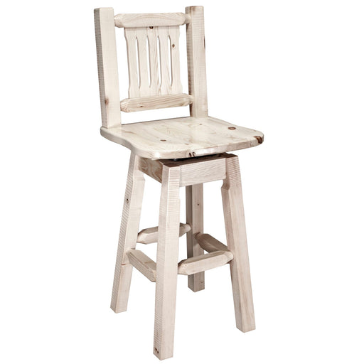 Montana Woodworks Homestead Counter Height Barstool Back & Swivel Ready to Finish Dining, Kitchen, Game Room, Bar MWHCBSWSNR24 661890423876