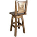 Montana Woodworks Homestead Counter Height Barstool Back & Swivel w/ Laser Engraved Design Stained & Lacquered / Bear Dining, Kitchen, Game Room, Bar MWHCBSWSNRSL24LZBEAR 661890452715