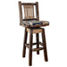 Montana Woodworks Homestead Counter Height Barstool Back & Swivel - Woodland Upholstery Stained & Lacquered Dining, Kitchen, Game Room, Bar MWHCBSWSNRSLWOOD24 661890465296