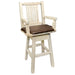 Montana Woodworks Homestead Counter Height Swivel Captain's Barstool - Saddle Upholstery Ready to Finish Dining, Kitchen, Game Room, Bar MWHCBSWSCASSADD24 661890423333