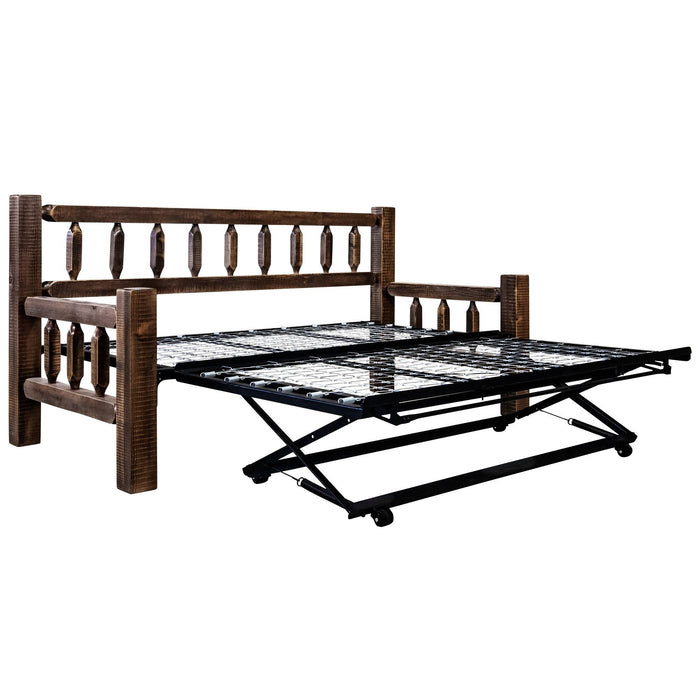 Montana Woodworks Homestead Day Bed Stained & Lacquered / With Pop Up Trundle Bed Beds MWHCDBTSL 661890409238