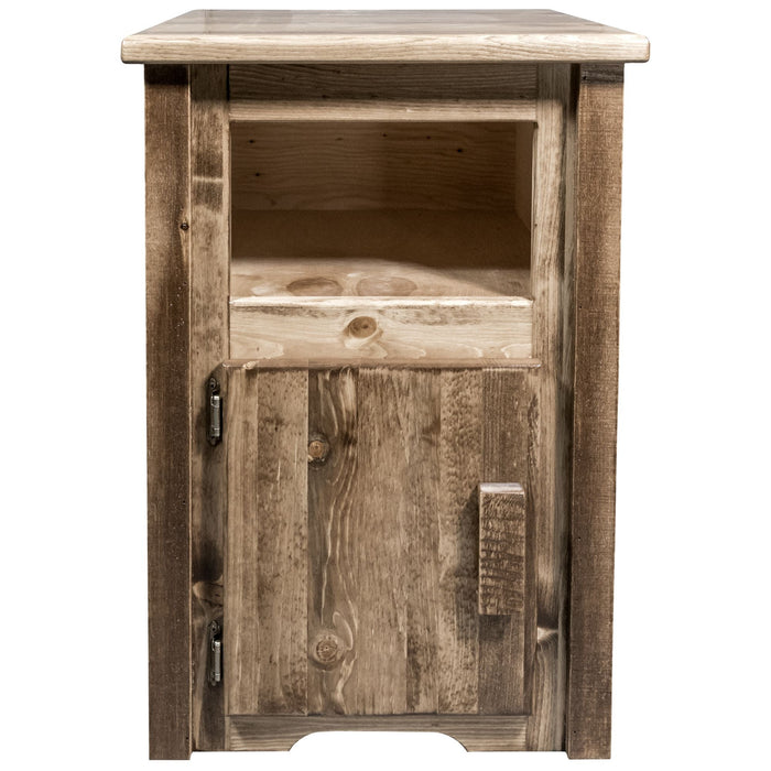 Montana Woodworks Homestead End Table w/ Door, Left Hinged Stained & Lacquered End Tables MWHCETSTDOLSL 661890424613