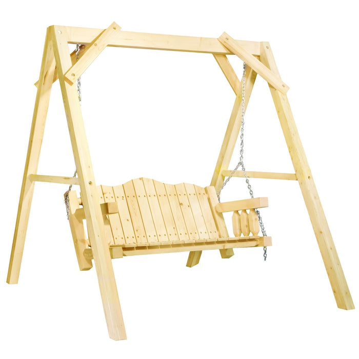 Montana Woodworks Homestead Lawn Swing w/ "A" Frame Clear Exterior Finish Outdoor MWHCLSV 661890411415