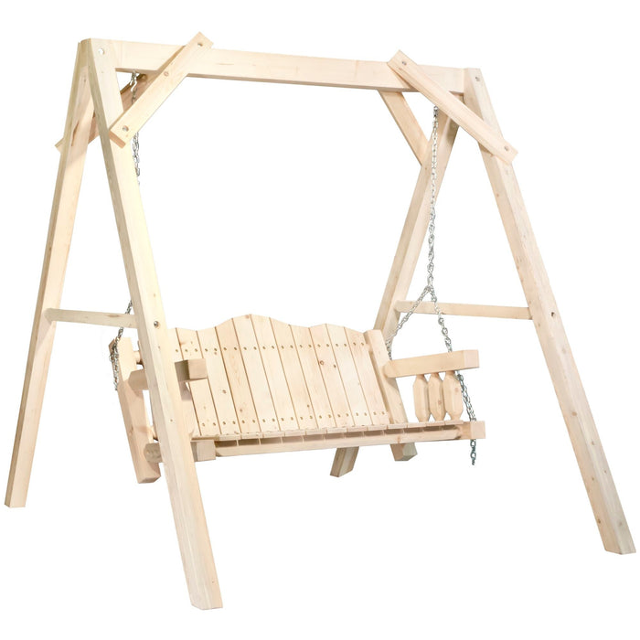 Montana Woodworks Homestead Lawn Swing w/ "A" Frame Ready to Finish Outdoor MWHCLS 661890411408