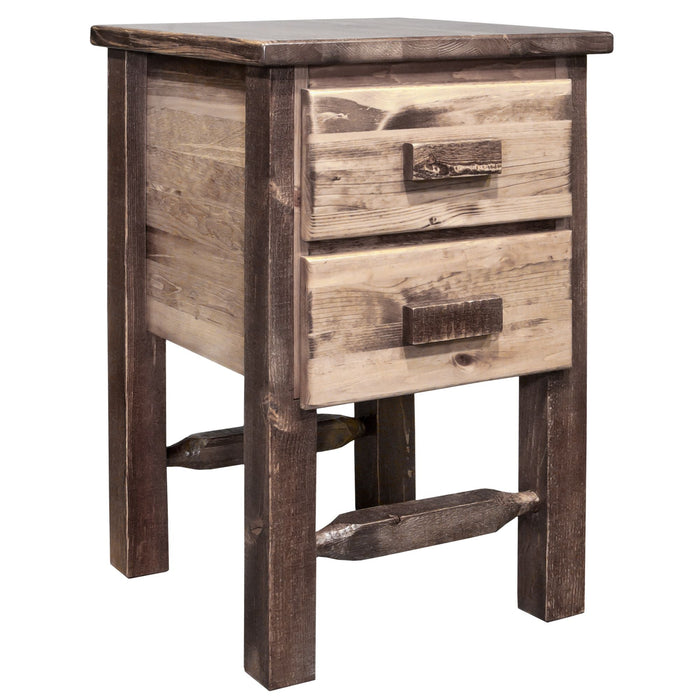Montana Woodworks Homestead Nightstand with 2 Drawers Stained & Lacquered Nightstands MWHCN2DNSL 661890412115