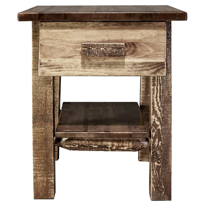 Montana Woodworks Homestead Nightstand with Drawer & Shelf Stained & Lacquered Nightstands MWHCNDSL 661890411989