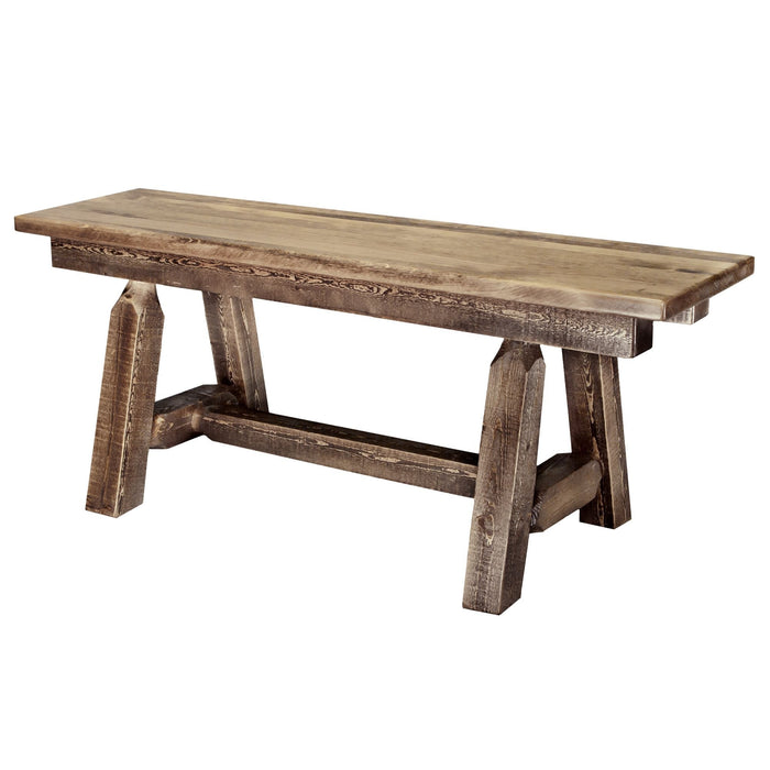 Montana Woodworks Homestead Plank Style Bench 45 Inch Stained & Lacquered Dining, Kitchen, Bedroom MWHCPSB4SL 661890412771