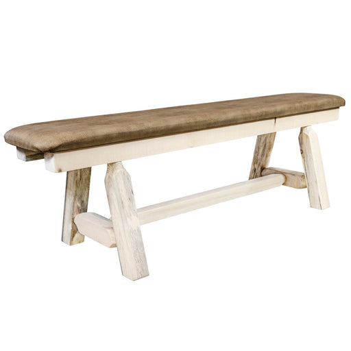 Montana Woodworks Homestead Plank Style Bench 5 Foot w/ Buckskin Upholstery Ready to Finish Dining, Kitchen, Bedroom MWHCPSB5BUCK 661890469201
