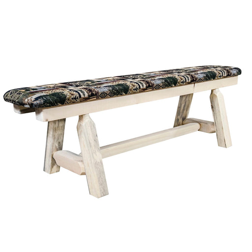 Montana Woodworks Homestead Plank Style Bench 5 Foot w/ Woodland Upholstery Ready to Finish Dining, Kitchen, Bedroom MWHCPSB5WOOD 661890469560