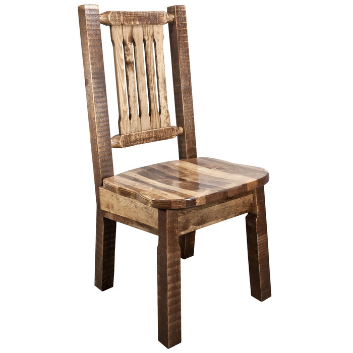 Montana Woodworks Homestead Side Chair w/ Ergonomic Wooden Seat Stained & Lacquered Dining, Kitchen, Home Office MWHCKSCNSL 661890415819