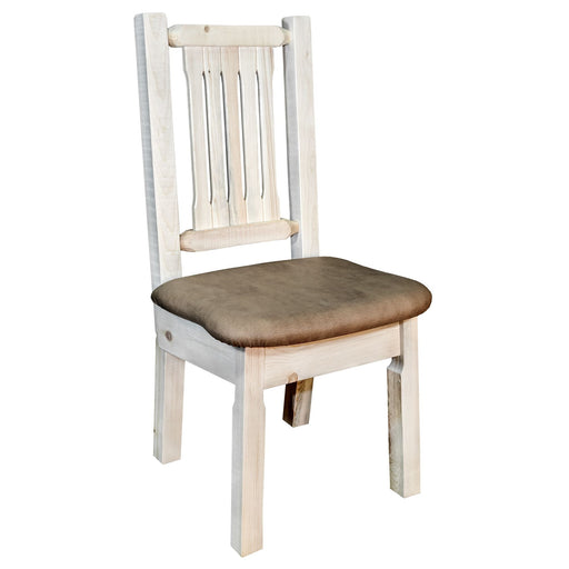 Montana Woodworks Homestead Side Chair w/ Upholstered Seat Buckskin Pattern Ready to Finish Dining, Kitchen, Home Office MWHCKSCNBUCK 661890421353