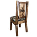 Montana Woodworks Homestead Side Chair - Woodland Upholstery w/ Laser Engraved Design Stained & Lacquered / Bronc Dining, Kitchen, Home Office MWHCKSCNSLWOODLZBRONC 661890467337