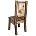 Montana Woodworks Homestead Side Chair - Woodland Upholstery w/ Laser Engraved Design Stained & Lacquered / Wolf Dining, Kitchen, Home Office MWHCKSCNSLWOODLZWOLF 661890467573