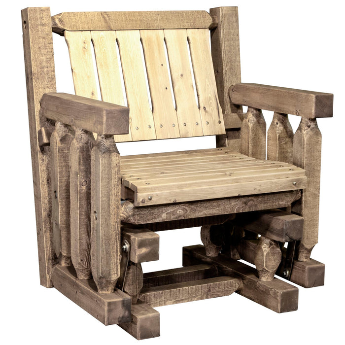 Montana Woodworks Homestead Single Seat Glider Exterior Stain Outdoor MWHCSSGNRSL 661890415079