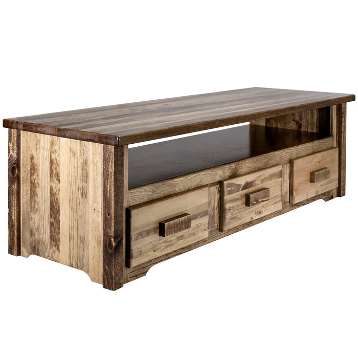 Montana Woodworks Homestead Sitting Chest/Entertainment Center Stained & Lacquered Dressers, Chests MWHCSCECSL 661890413372