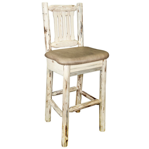 Montana Woodworks Montana Barstool Back w/ Upholstered Seat Buckskin Pattern Ready to Finish Dining, Kitchen, Game Room, Bar MWBSWNRBUCK 661890421087