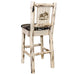 Montana Woodworks Montana Barstool Back Woodland Upholstery w/ Laser Engraved Design Ready to Finish Ready to Finish / Moose Dining, Kitchen, Game Room, Bar MWBSWNRWOODLZMOOSE 661890464527