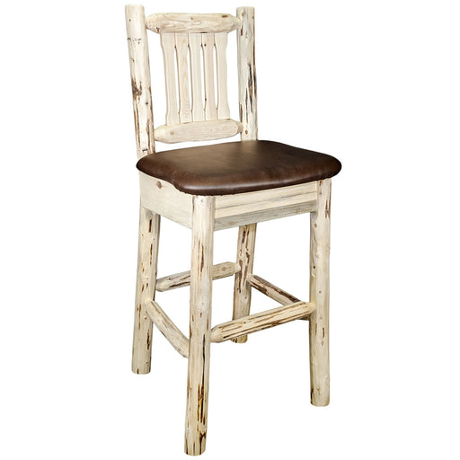 Montana Woodworks Montana Counter Height Barstool Back - Saddle Upholstery Ready to Finish Dining, Kitchen, Game Room, Bar MWBSWNRSADD24 661890423722