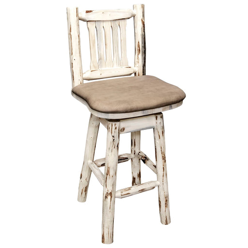 Montana Woodworks Montana Counter Height Barstool Back & Swivel - Buckskin Upholstery Ready to Finish Dining, Kitchen, Game Room, Bar MWBSWSNRBUCK24 661890423906