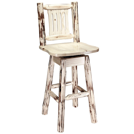 Montana Woodworks Montana Counter Height Barstool Back & Swivel Ready to Finish Dining, Kitchen, Game Room, Bar MWBSWSNR24 661890423845