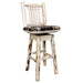 Montana Woodworks Montana Counter Height Barstool Back & Swivel - Woodland Upholstery Ready to Finish Dining, Kitchen, Game Room, Bar MWBSWSNRWOOD24 661890465241
