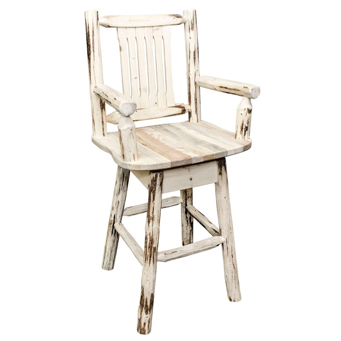 Montana Woodworks Montana Counter Height Swivel Captain's Barstool Ready to Finish Dining, Kitchen, Game Room, Bar MWBSWSCAS24 661890423180