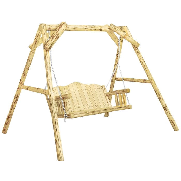 Montana Woodworks Montana Lawn Swing w/ "A" Frame Exterior Stain Outdoor MWLSV 661890411385