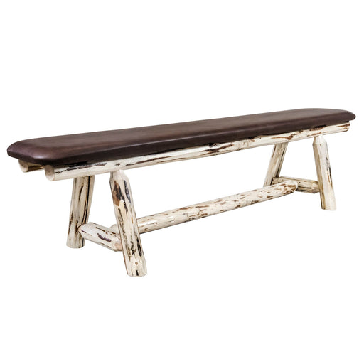 Montana Woodworks Montana Plank Style Bench 6 Foot w/ Saddle Upholstery Ready to Finish Dining, Kitchen, Bedroom MWPSB6SADD 661890469416