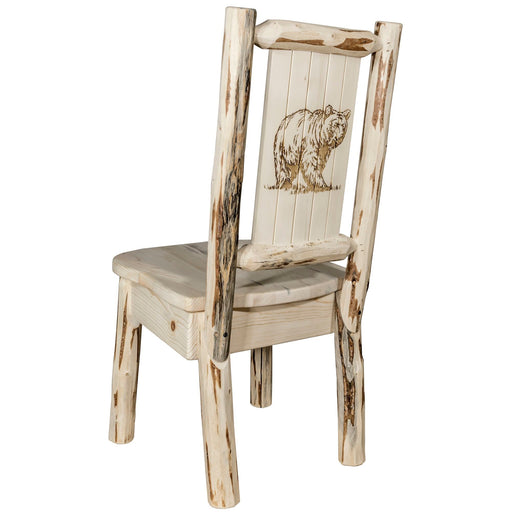 Montana Woodworks Montana Side Chair w/ Laser Engraved Design Ready to Finish / Bear Dining, Kitchen, Home Office MWKSCNLZBEAR 661890425955