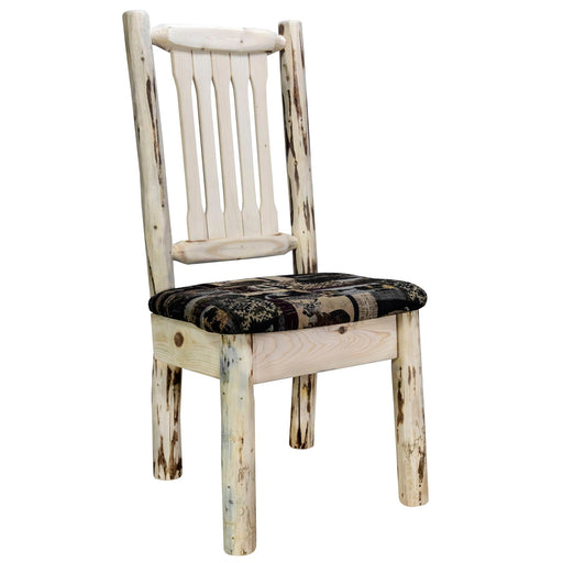 Montana Woodworks Montana Side Chair w/ Upholstered Seat Woodland Pattern Ready to Finish Dining, Kitchen, Home Office MWKSCNWOOD 661890467160
