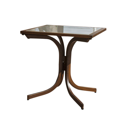 Panama Jack Brookwood Square End Table with Glass End Table 899-3160-BRW-ET 193574054651