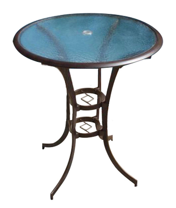 Panama Jack Coco Palm Round 42" Tempered Glass Pub Table Pub Table 910-6105-BRZ 193574060911