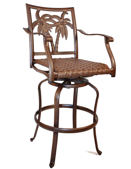 Panama Jack Coco Palm Swivel Woven Seat Barstool Bar Stools 910-6109-BRZ-B 811759024441